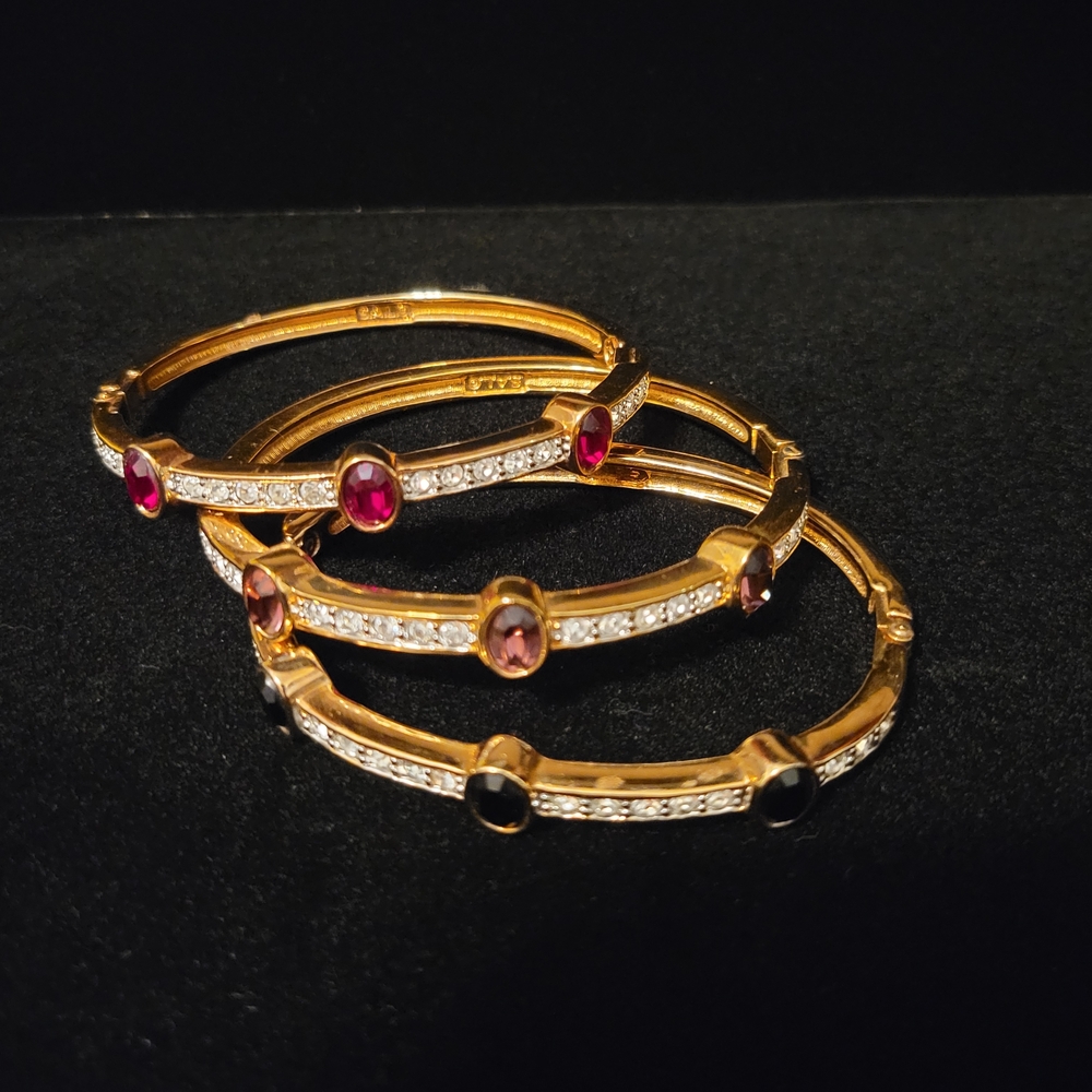 Vintage SAL Swarovski Gold and Multicolor Gemstone Bracelets